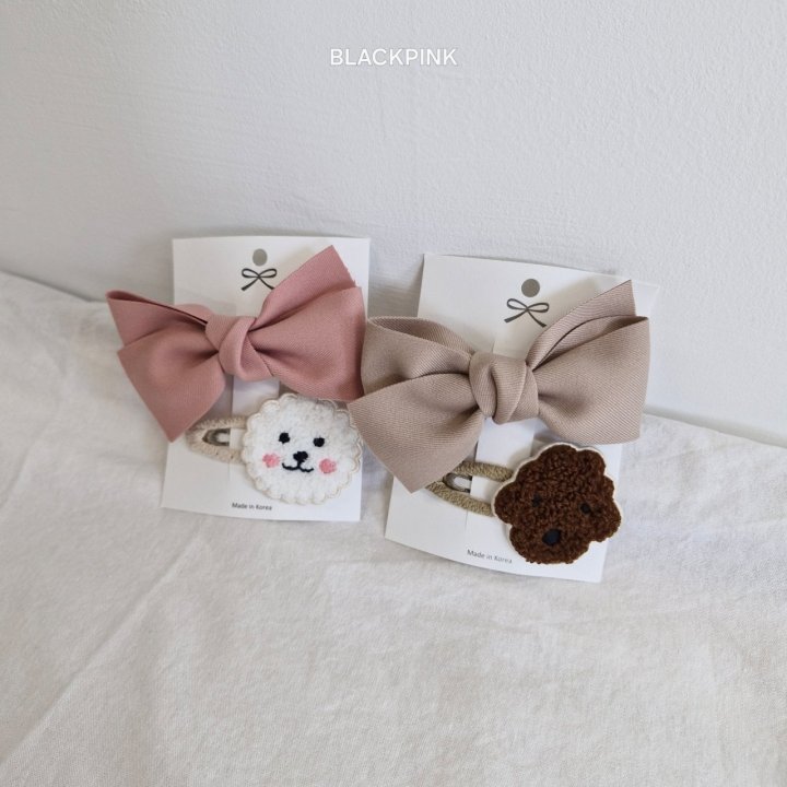 Black Pink - Korean Children Fashion - #fashionkids - Poodle Ribbon Set (set of 2) - 2