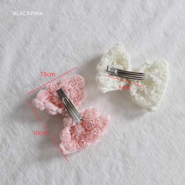 Black Pink - Korean Children Fashion - #fashionkids - Rose Pom-Pom Ribbon Pin - 7