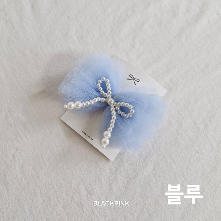 Black Pink - Korean Children Fashion - #fashionkids - Tulle Pearl Ribbon Pin - 6