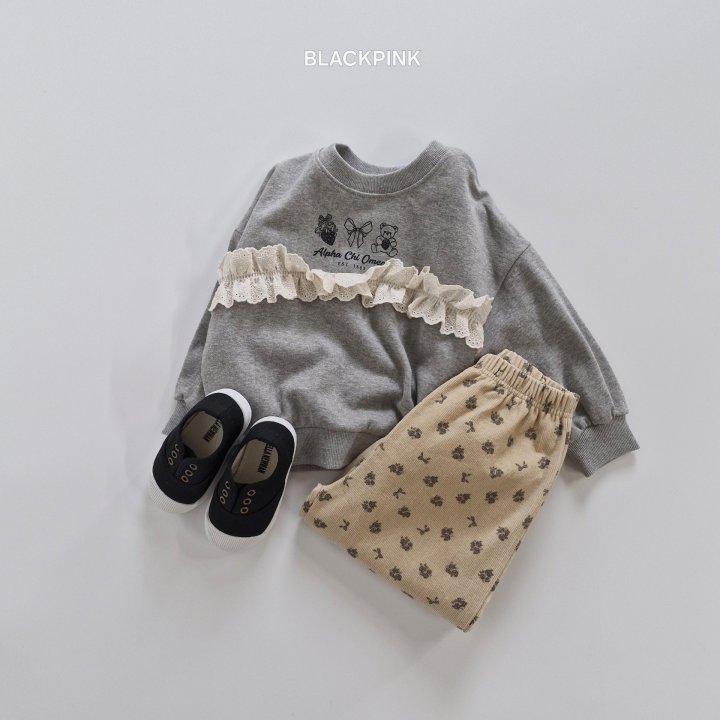 Black Pink - Korean Children Fashion - #kidsshorts - Morden Lace Sweatshirt - 10