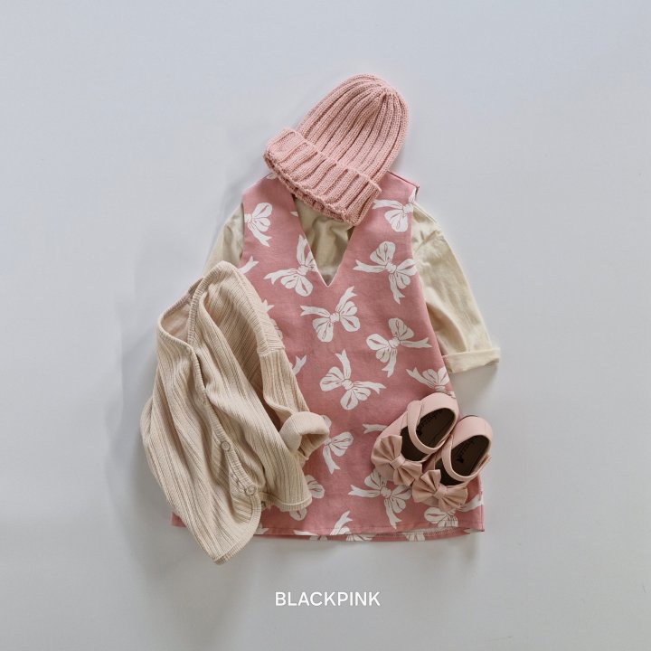 Black Pink - Korean Children Fashion - #kidsshorts - Lia Ribbon One-piece - 7