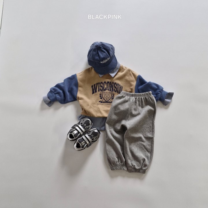 Black Pink - Korean Children Fashion - #kidsshorts - Knit Contrast Sweatshirt - 5