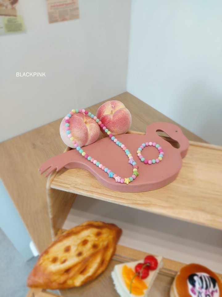 Black Pink - Korean Children Fashion - #fashionkids - Star Necklace Bracelet Set - 4