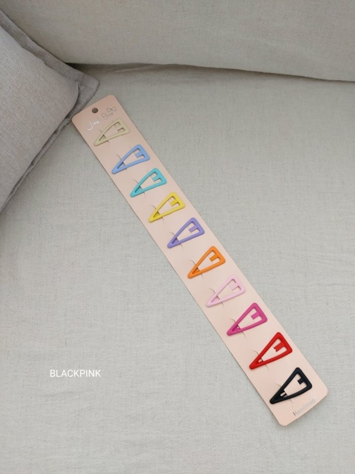 Black Pink - Korean Children Fashion - #kidsshorts - Triangle Embossed Snap Clip