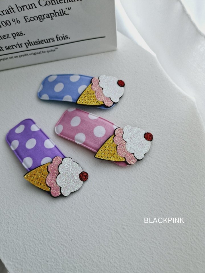 Black Pink - Korean Children Fashion - #kidsshorts - Ice Cream Dot Pin - 3