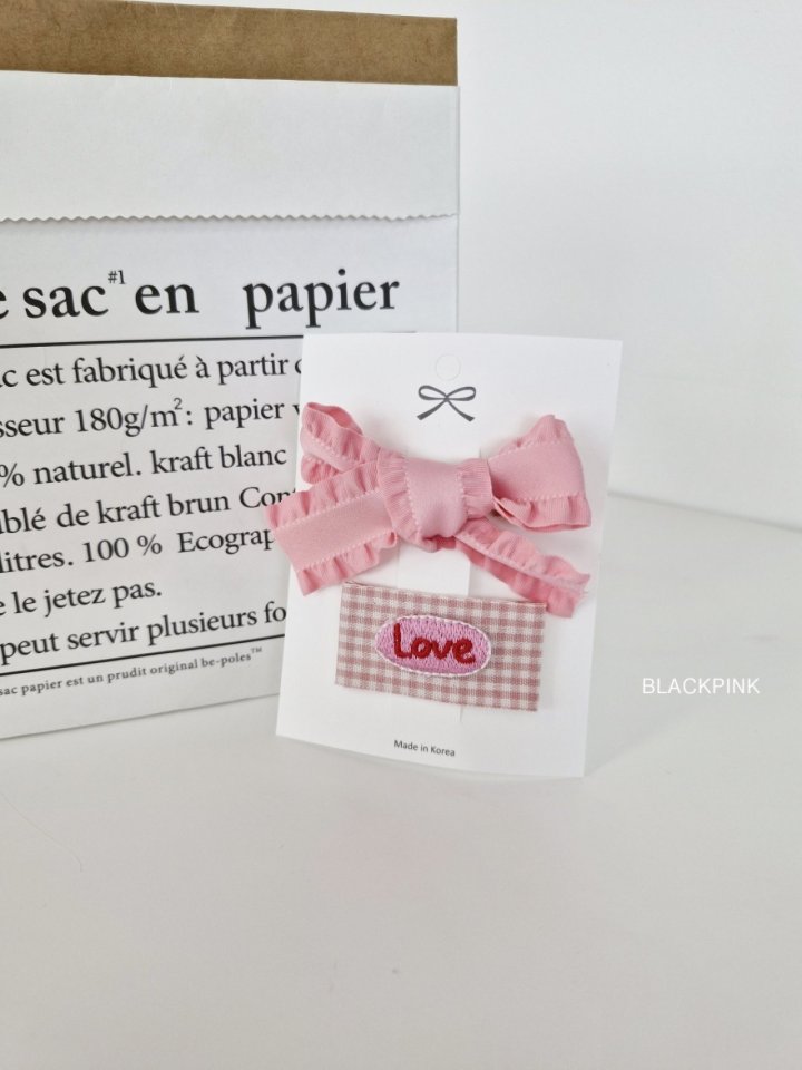 Black Pink - Korean Children Fashion - #kidsshorts - LOVE Ribbon Set - 10