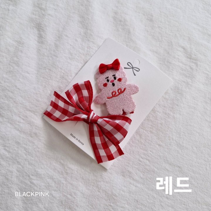 Black Pink - Korean Children Fashion - #kidsshorts - Teddy Hair Ribbon Set - 5