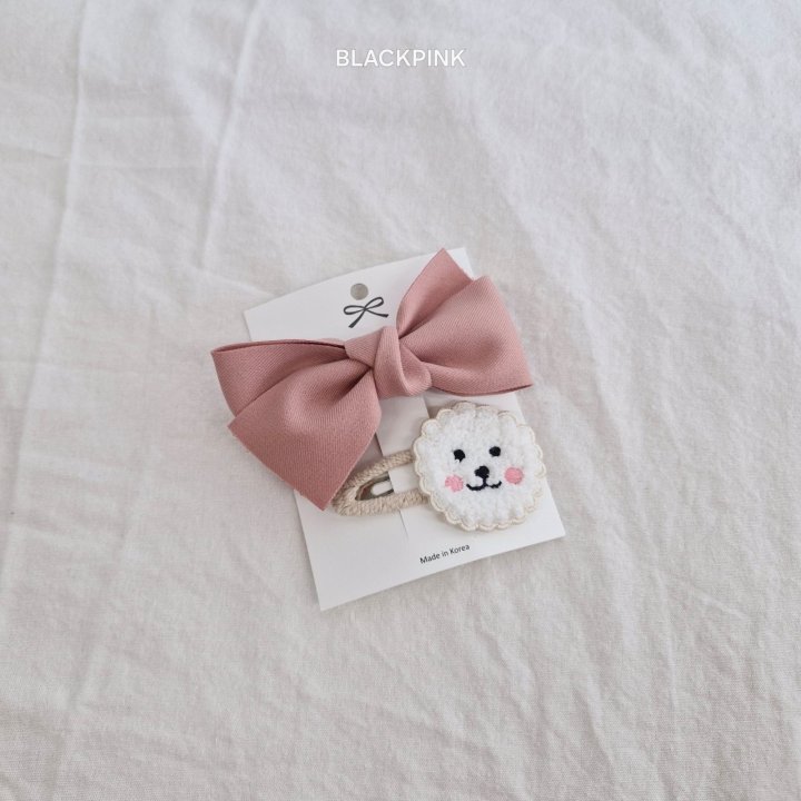 Black Pink - Korean Children Fashion - #kidsshorts - Poodle Ribbon Set (set of 2) - 3