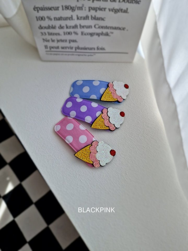 Black Pink - Korean Children Fashion - #kidsshorts - Ice Cream Dot Pin - 4
