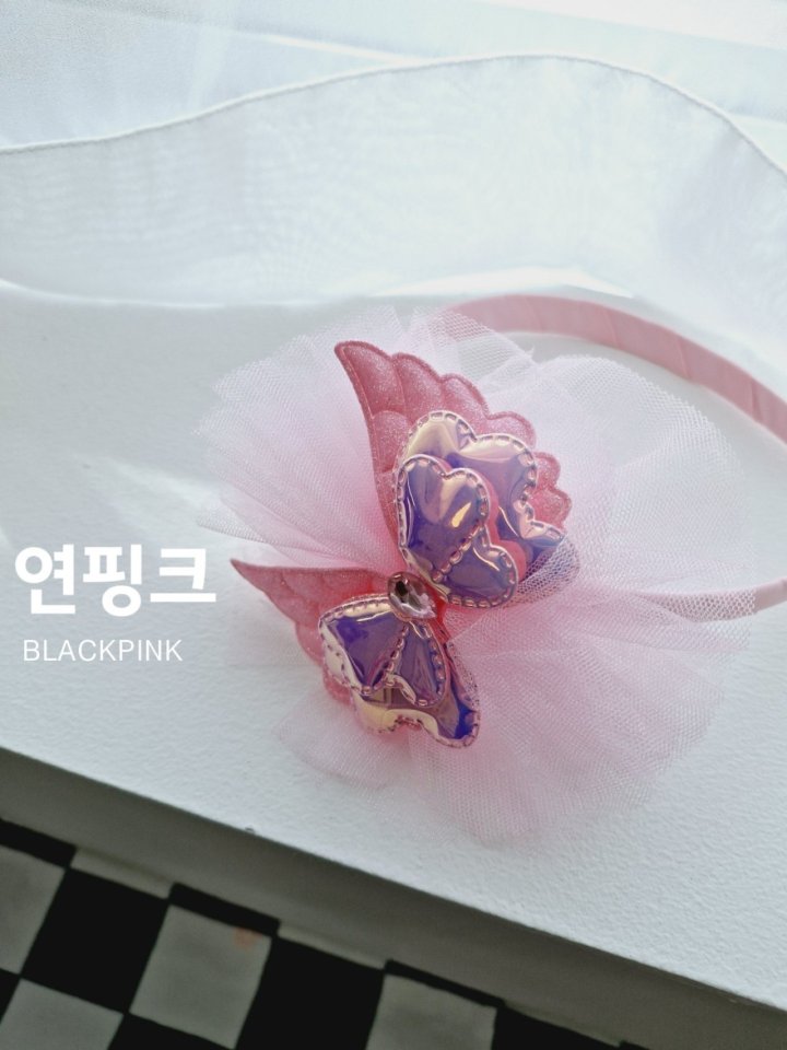 Black Pink - Korean Children Fashion - #kidsstore - Butterfly Shiny Headband - 2