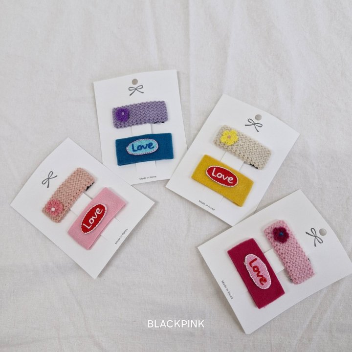 Black Pink - Korean Children Fashion - #kidsstore - Flower LOVE Set (set of 2) - 3