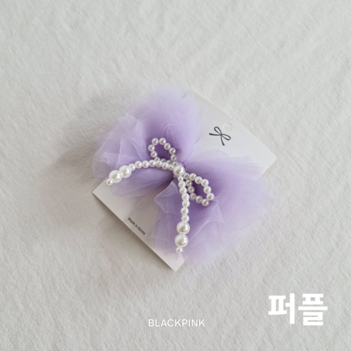 Black Pink - Korean Children Fashion - #kidsstore - Tulle Pearl Ribbon Pin - 8