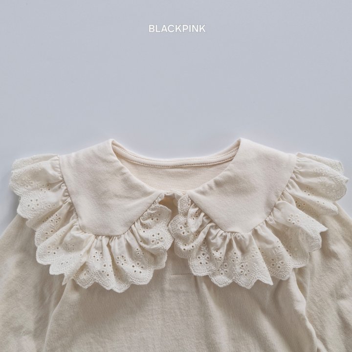 Black Pink - Korean Children Fashion - #kidsshorts - Autumn Big Collar Tee - 4