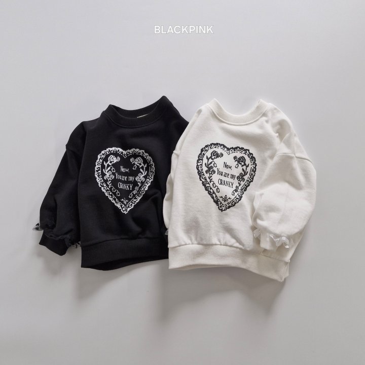 Black Pink - Korean Children Fashion - #kidsstore - Sleeve Lace Sweatshirt - 2