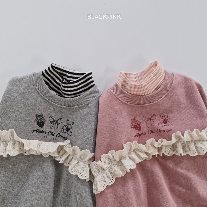 Black Pink - Korean Children Fashion - #kidzfashiontrend - Morden Lace Sweatshirt - 12