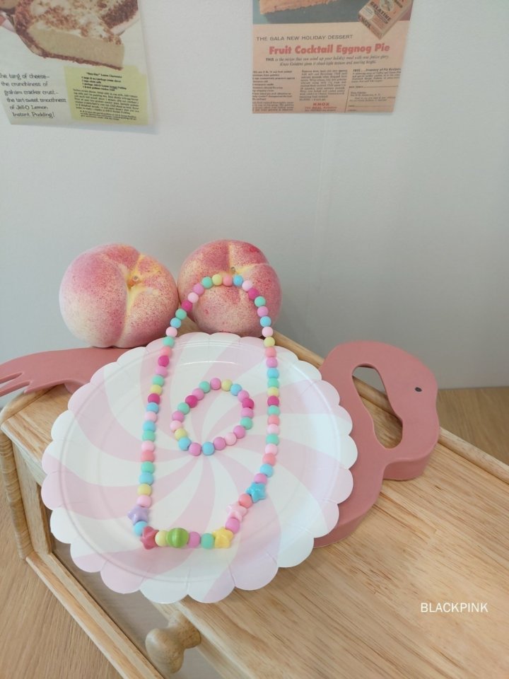 Black Pink - Korean Children Fashion - #kidzfashiontrend - Star Necklace Bracelet Set - 6