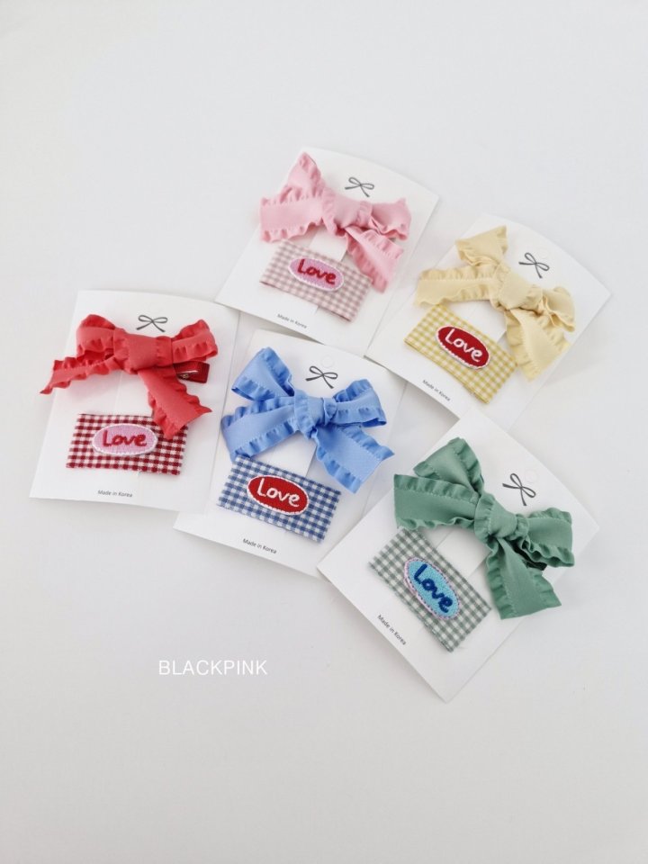 Black Pink - Korean Children Fashion - #kidzfashiontrend - LOVE Ribbon Set - 12