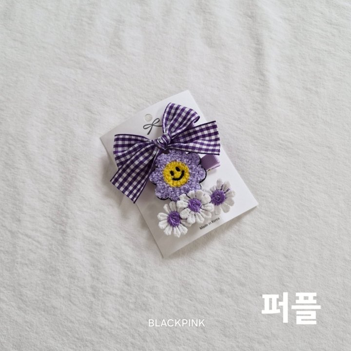 Black Pink - Korean Children Fashion - #kidsstore - Fluffy Flower (set of 3) - 4