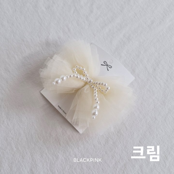 Black Pink - Korean Children Fashion - #kidzfashiontrend - Tulle Pearl Ribbon Pin - 9