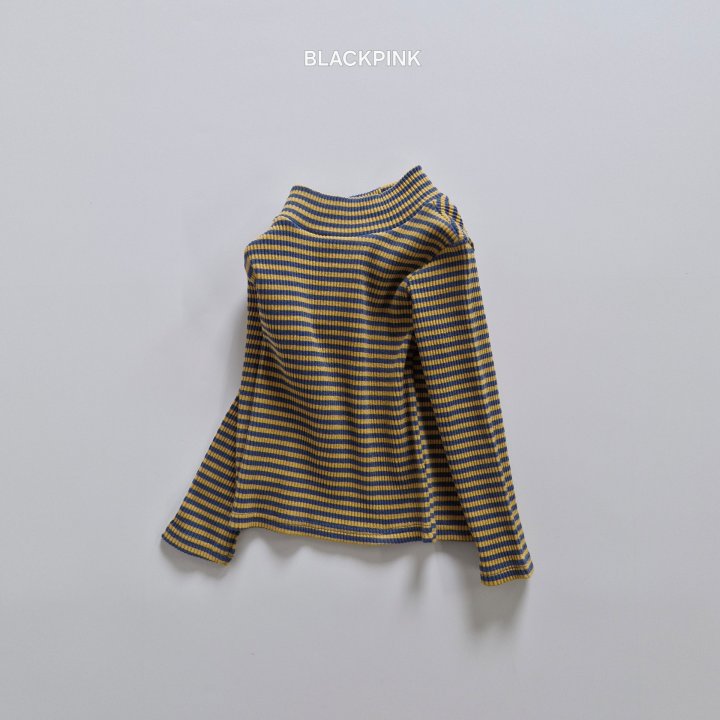 Black Pink - Korean Children Fashion - #kidzfashiontrend - Ribbed Stripe Mock Neck Top - 9