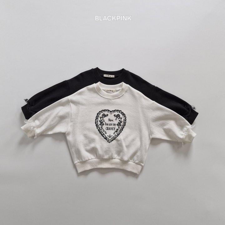 Black Pink - Korean Children Fashion - #kidzfashiontrend - Sleeve Lace Sweatshirt - 3