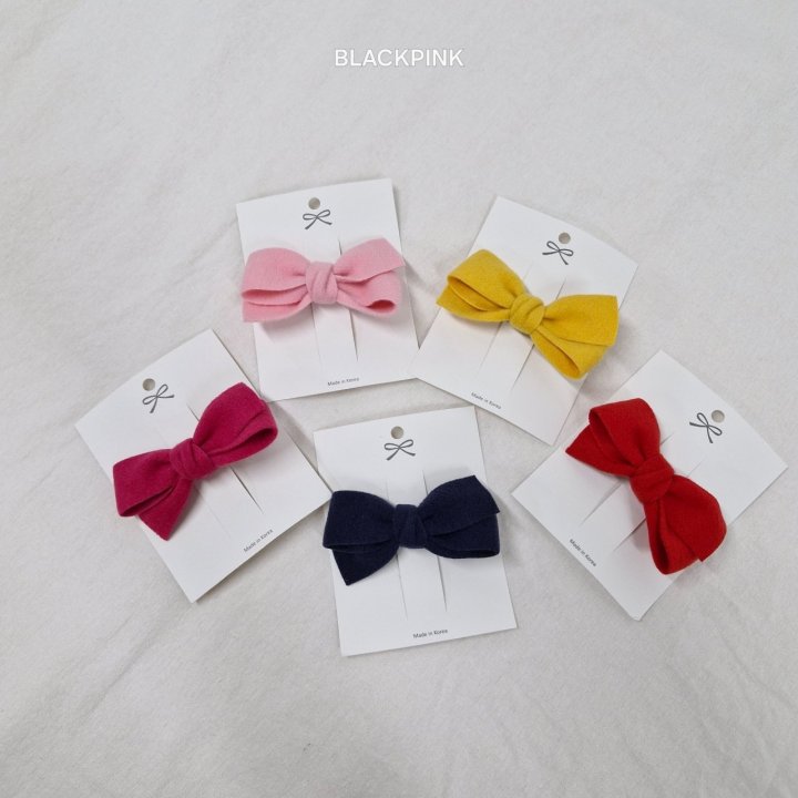 Black Pink - Korean Children Fashion - #kidzfashiontrend - Wool Ribbon Hair Clip