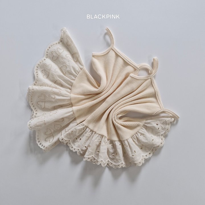 Black Pink - Korean Children Fashion - #littlefashionista - Layered Lace Autumn Sleeveless - 2
