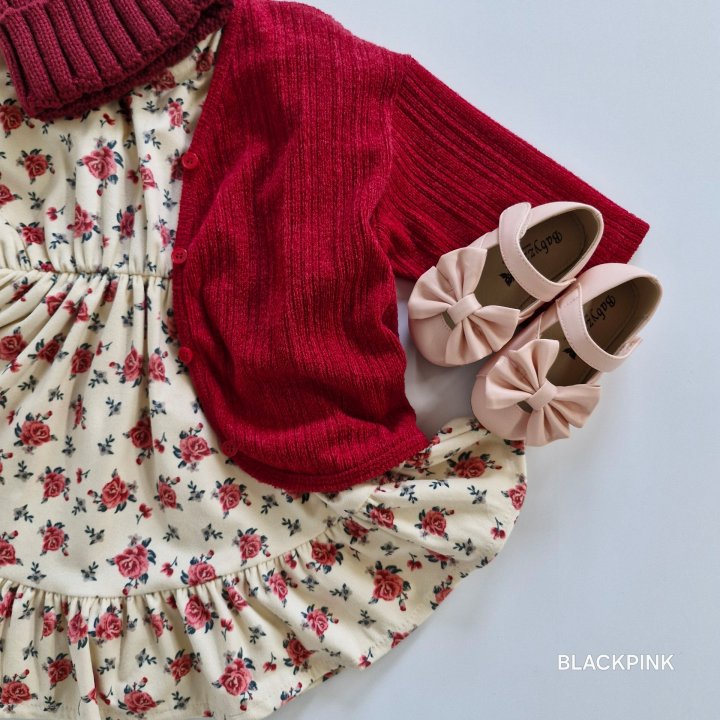 Black Pink - Korean Children Fashion - #littlefashionista - Velvet Rose One-piece - 9