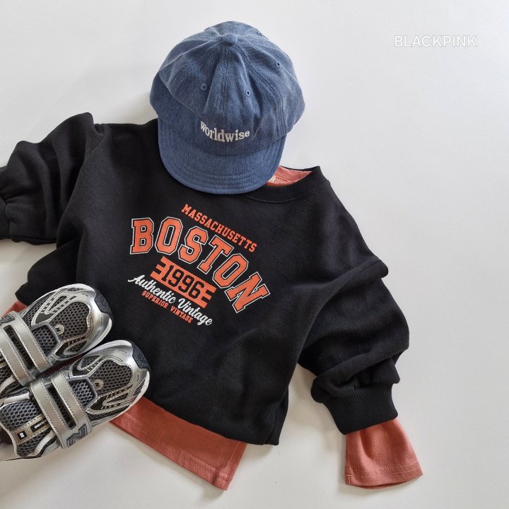 Black Pink - Korean Children Fashion - #littlefashionista - Boston Sweatshirt - 10