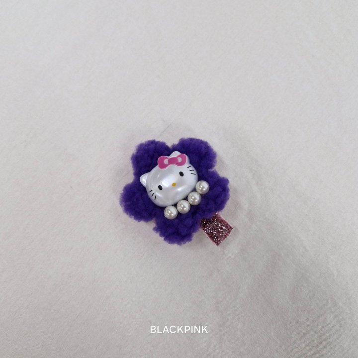 Black Pink - Korean Children Fashion - #littlefashionista - Kitty Fluffy Hair Clip - 12