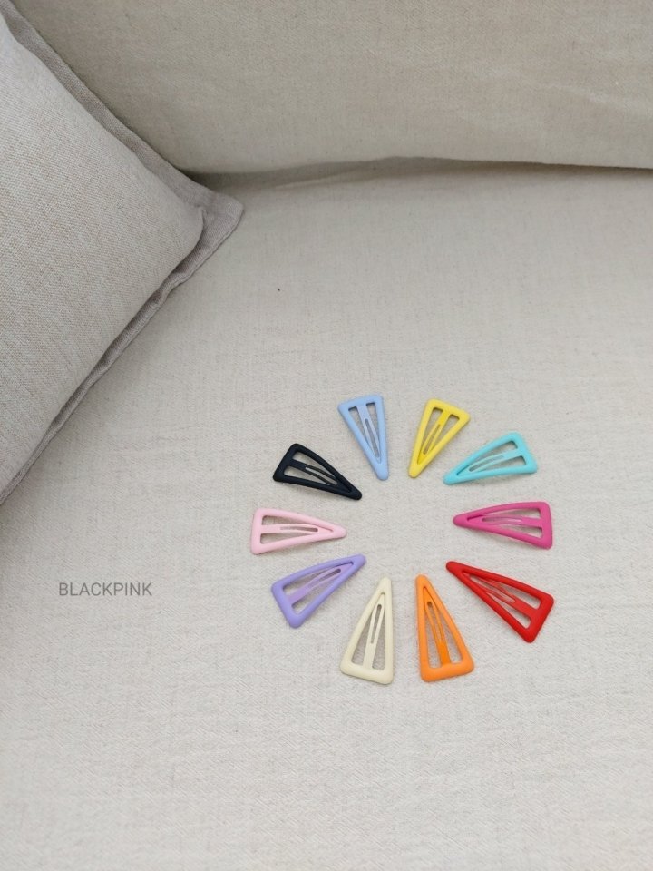 Black Pink - Korean Children Fashion - #littlefashionista - Triangle Embossed Snap Clip - 5