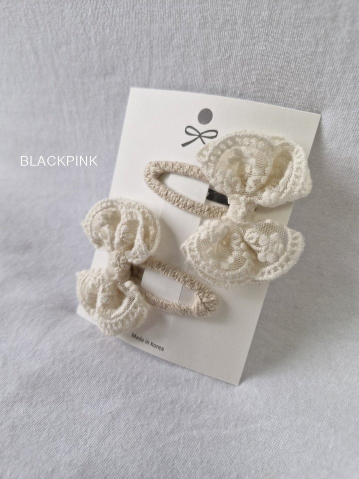 Black Pink - Korean Children Fashion - #littlefashionista - Rothy Lace Snap Clip - 2