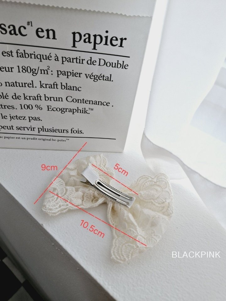 Black Pink - Korean Children Fashion - #littlefashionista - Rose Lace Hair Clip - 9