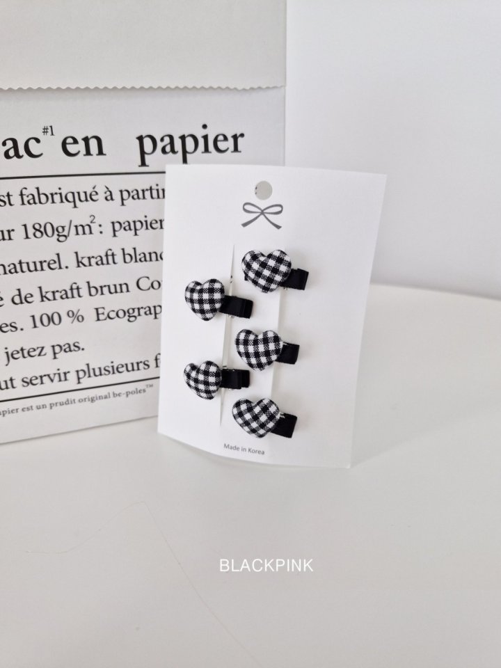Black Pink - Korean Children Fashion - #littlefashionista - Mini Heart Bean Set - 2