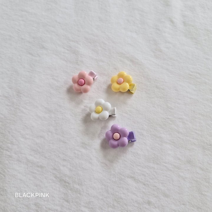Black Pink - Korean Children Fashion - #littlefashionista - Mini Flower Hair Clip Set - 8