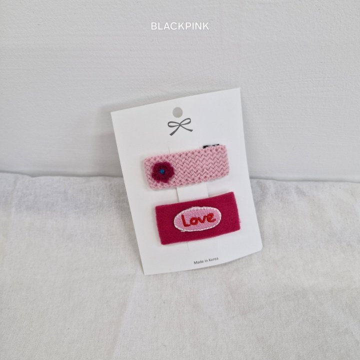Black Pink - Korean Children Fashion - #littlefashionista - Flower LOVE Set (set of 2) - 6