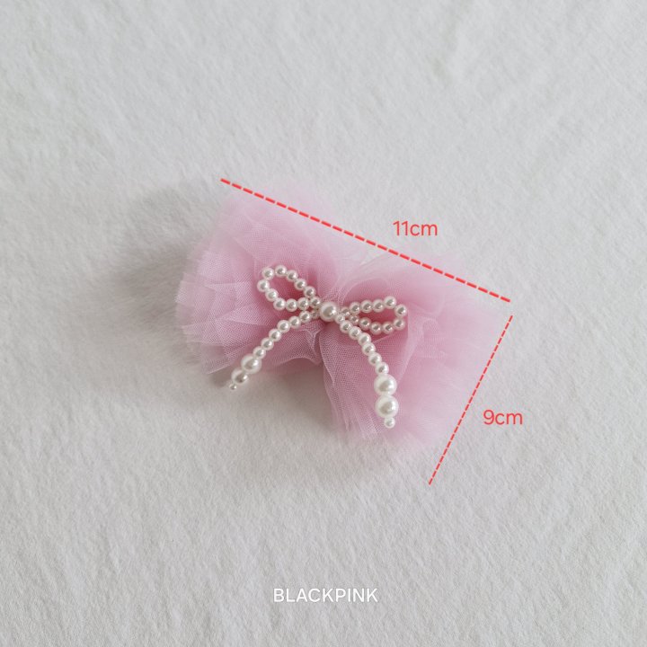 Black Pink - Korean Children Fashion - #littlefashionista - Tulle Pearl Ribbon Pin - 11
