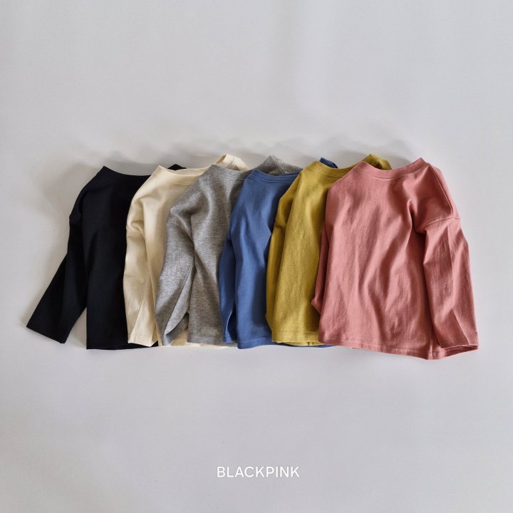 Black Pink - Korean Children Fashion - #littlefashionista - AUTUMN Basic Tee