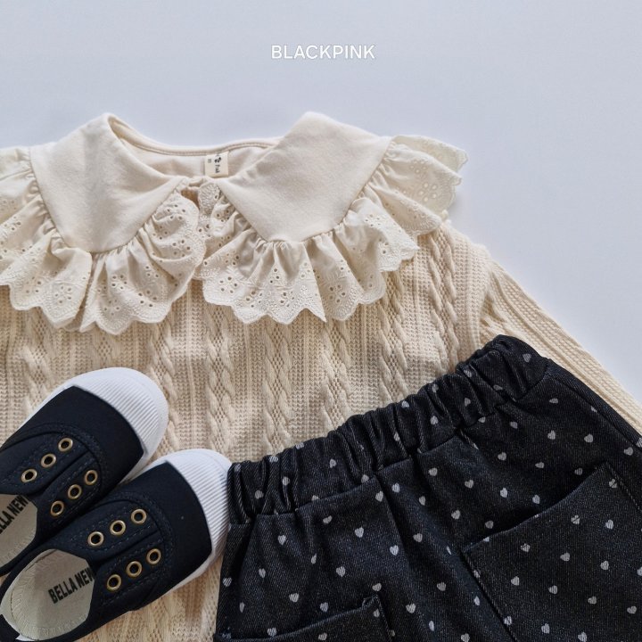 Black Pink - Korean Children Fashion - #littlefashionista - Autumn Big Collar Tee - 7