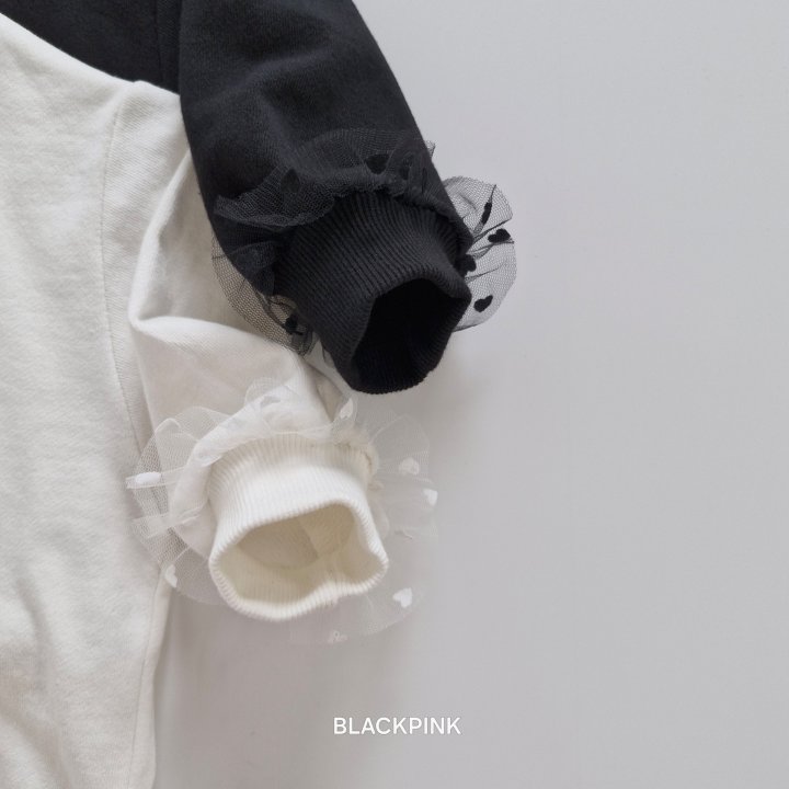 Black Pink - Korean Children Fashion - #littlefashionista - Sleeve Lace Sweatshirt - 5