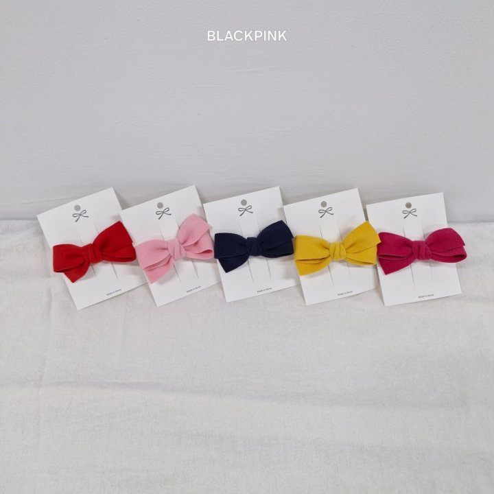 Black Pink - Korean Children Fashion - #littlefashionista - Wool Ribbon Hair Clip - 3