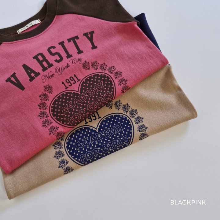 Black Pink - Korean Children Fashion - #magicofchildhood - Heart Raglan One-piece - 3