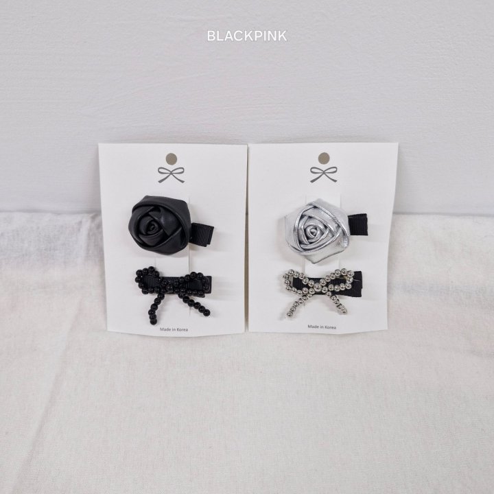 Black Pink - Korean Children Fashion - #magicofchildhood - Rose Pearl Ribbon Set - 2