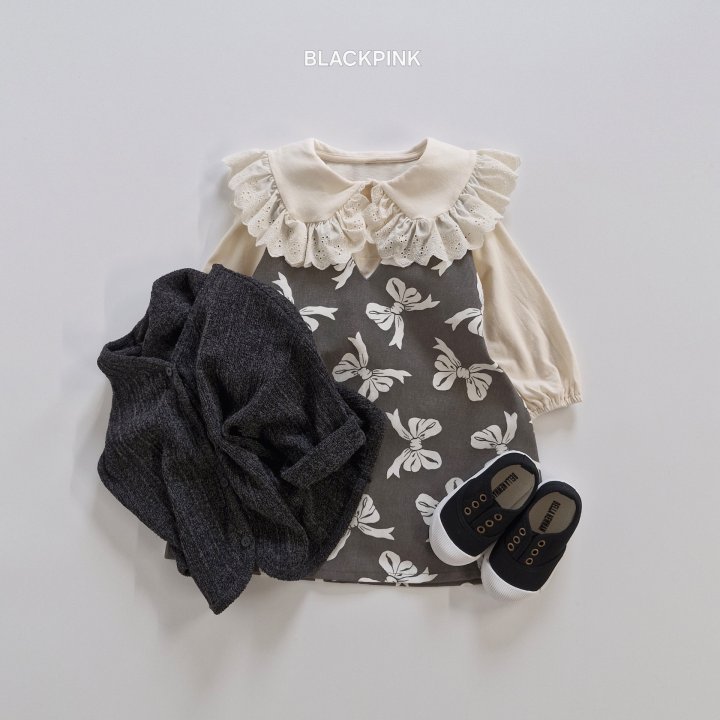 Black Pink - Korean Children Fashion - #magicofchildhood - Lia Ribbon One-piece - 12