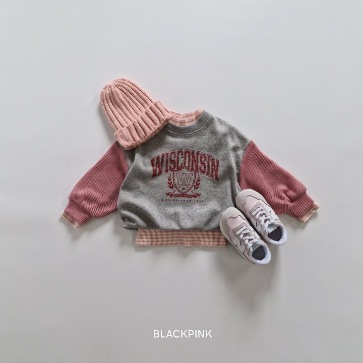 Black Pink - Korean Children Fashion - #magicofchildhood - Knit Contrast Sweatshirt - 10