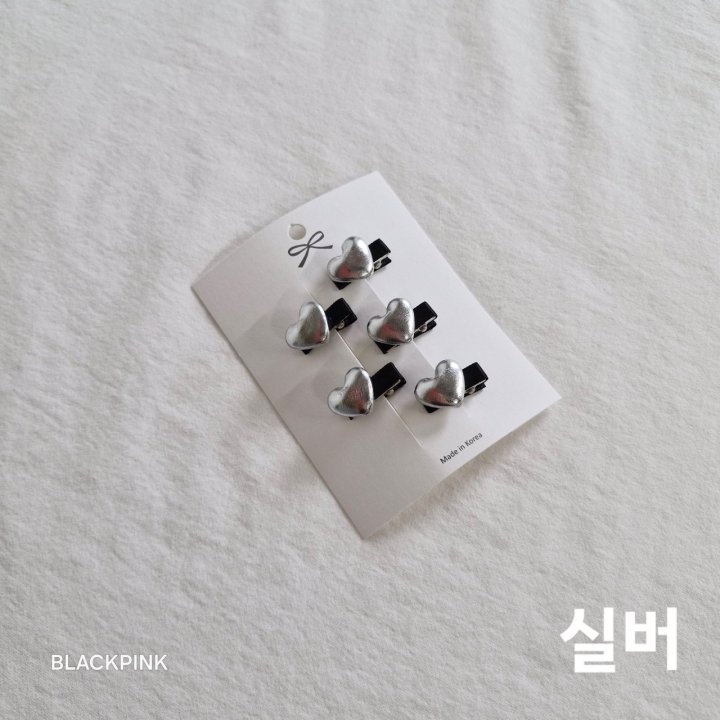 Black Pink - Korean Children Fashion - #magicofchildhood - Heart Mini Hair Clip Set - 5