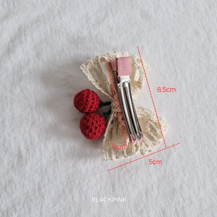 Black Pink - Korean Children Fashion - #magicofchildhood - Cherry Ribbon Hair Clip - 7