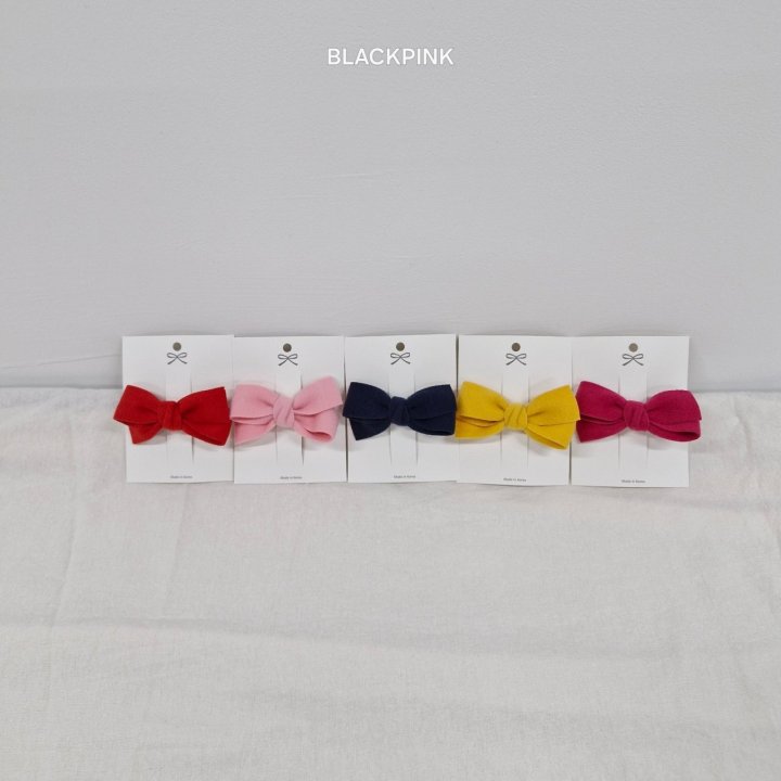 Black Pink - Korean Children Fashion - #littlefashionista - Wool Ribbon Hair Clip - 4