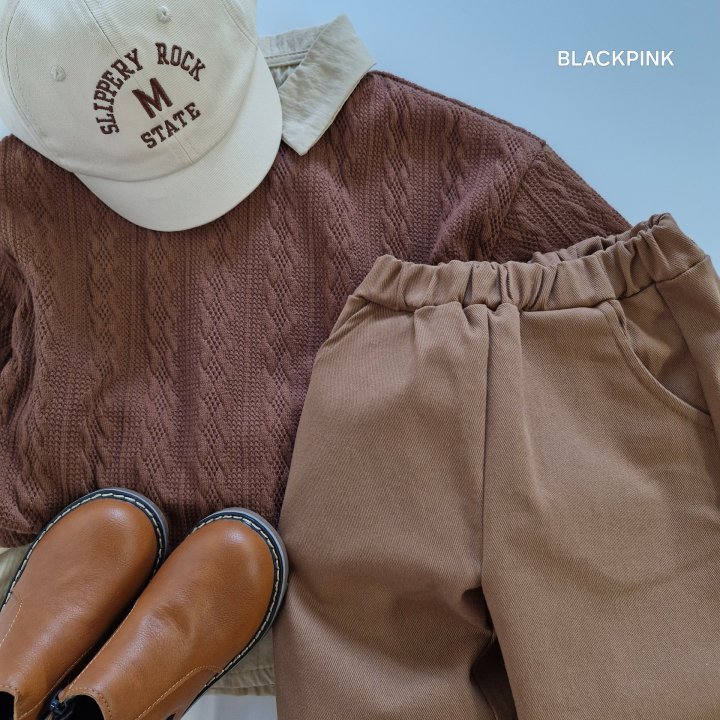 Black Pink - Korean Children Fashion - #minifashionista - Cable Knit Sweater - 6