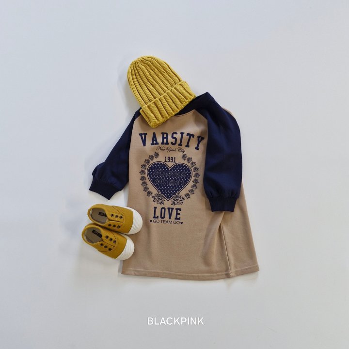 Black Pink - Korean Children Fashion - #magicofchildhood - Heart Raglan One-piece - 4